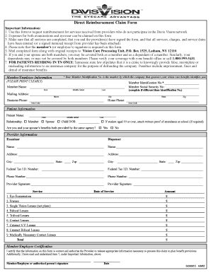Davis Vision Direct Reimbursement Claim Form