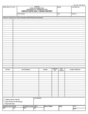 CON-134 Inspector's Daily Work Report