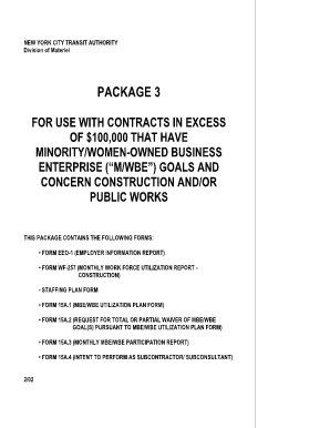 New York City Transit Authority M WBE Forms