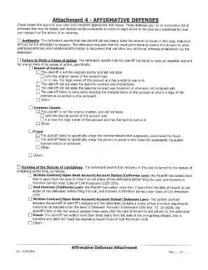 Attachment 4 affirmative defenses