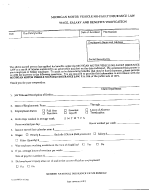 Wage and salary verification form