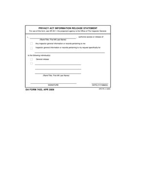 Privacy Act Information Release Statement