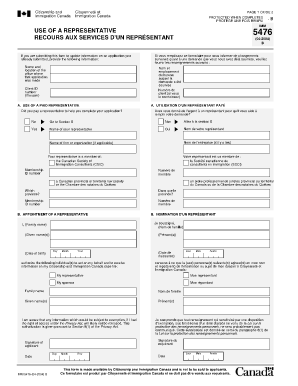 Use of representative form