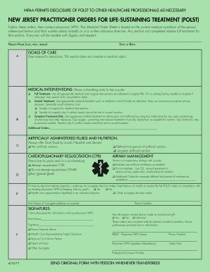 New Jersey POLST Form