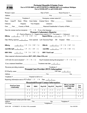 Perinatal Hepatitis B Intake Form
