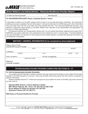 Maryland Physician Report for Driver Wellness