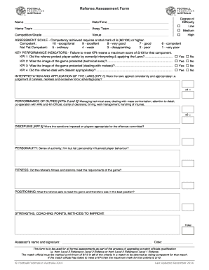 Referee Assessment Form