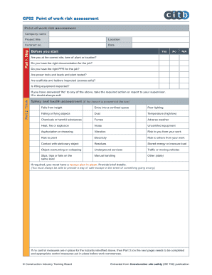 GF02 Point of Work Risk Assessment