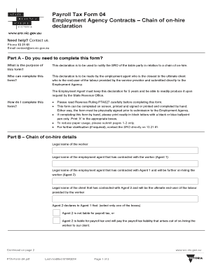 Payroll Tax Form 04 Employment Agency Contracts Chain of - sro vic gov