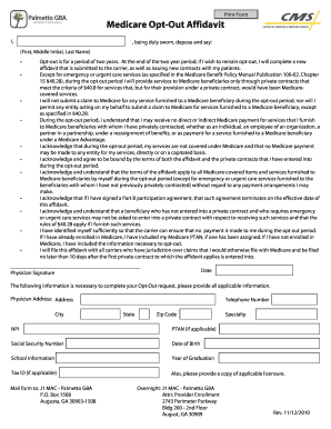 Medicare Opt-Out Affidavit