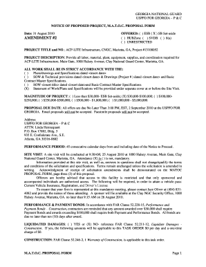 Georgia National Guard MATOC Proposal Form