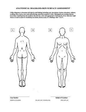 ANATOMICAL DIAGRAMS-SKIN SURFACE ASSESSMENT