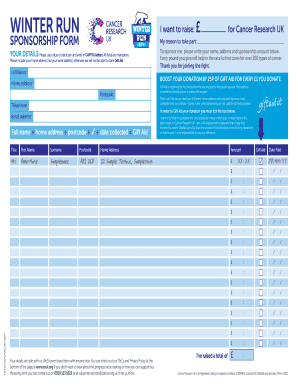 Cancer research sponsorship form