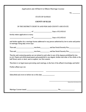 Kansas Marriage License Application