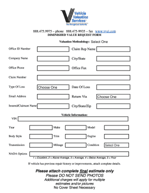 Diminished Value Request Form