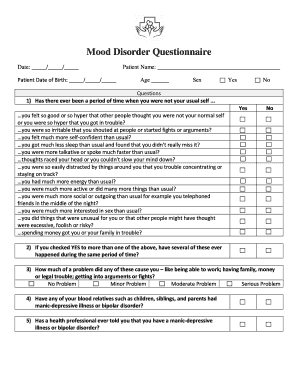 Mood disorder questionnaire