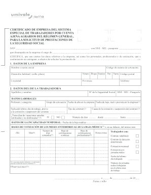 CERTIFICADO DE EMPRESA DEL SISTEMA ESPECIAL - Umivale