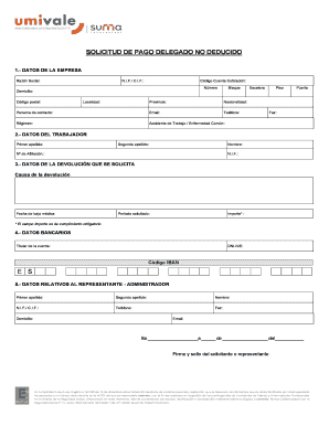 Solicitud de pago delegado no deducido es - Umivale