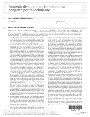 Acuerdo de cuenta de transferencia conjunta por fallecimiento
