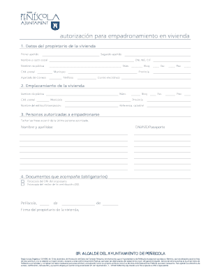 Autorizaci n para empadronamiento en vivienda - Sede Electr nica - sede peniscola