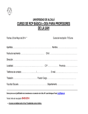 UNIVERSIDAD DE ALCAL CURSO DE RCP BSICA y DEA PARA