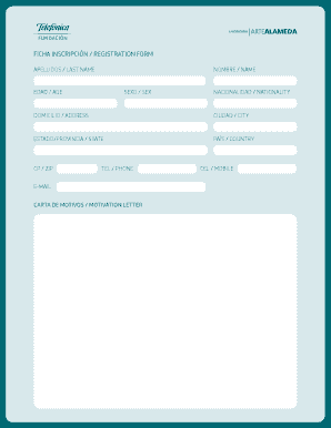 Ficha inscripci n registration form carta de motivos motivation letter apellidos last name edad age 