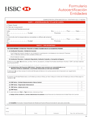 Formulario Autocertificaci n Entidades - CRS - HSBC