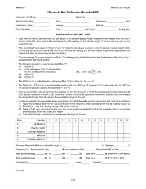 Ut calibration annex m