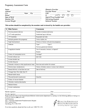 Pregnancy report form