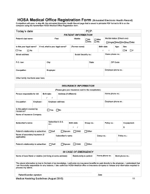HOSA Medical Office Registration Form