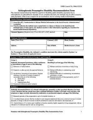 Schizophrenia document form