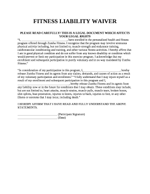 FITNESS LIABILITY WAIVER