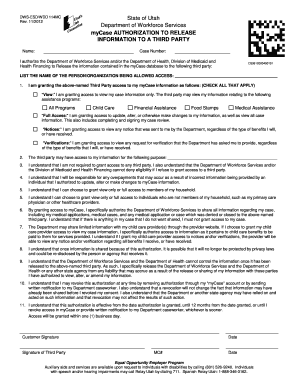 Utah Authorization to Release Information
