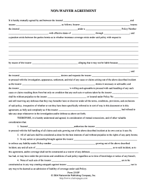 Non-Waiver Agreement