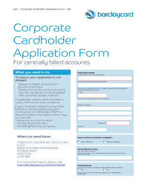 Corporate Cardholder Application Form