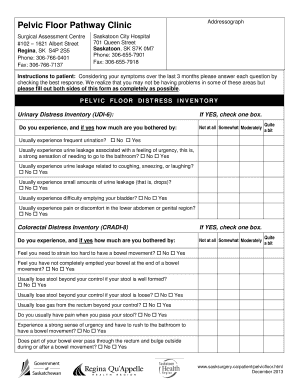 Pelvic Floor Distress Inventory Form