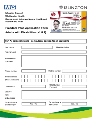 Freedom Pass Application Form
