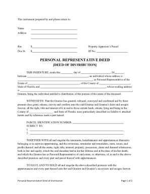 Personal representative deed florida