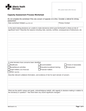 Capacity Assessment Process Worksheet