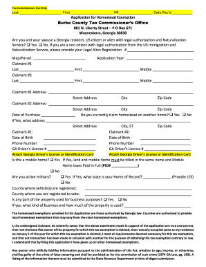 Georgia Homestead Exemption Application