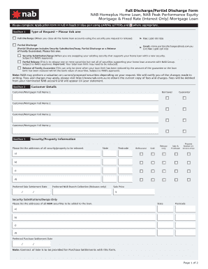 NAB Home Loan Discharge Form