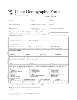 Client Demographic Form