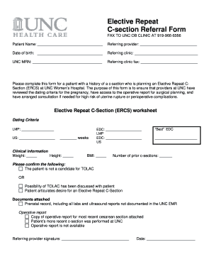 Elective Repeat C-Section Referral Form