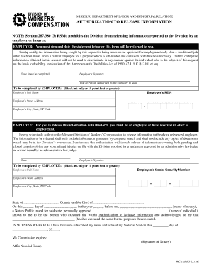 Missouri Authorization to Release Information