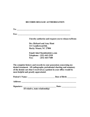 RECORDS RELEASE AUTHORIZATION