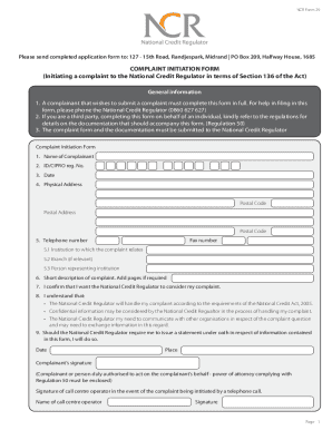 Complaint Initiation Form