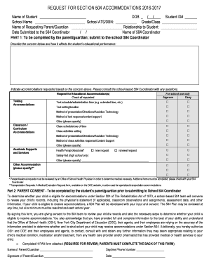 Request for section 504 accommodations - New York City - schools nyc