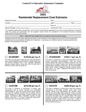 Residential Replacement Cost Estimator
