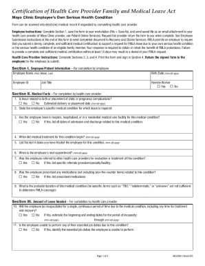 Mayo Clinic FMLA Health Provider Certification