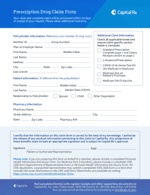 Prescription Drug Claim Form